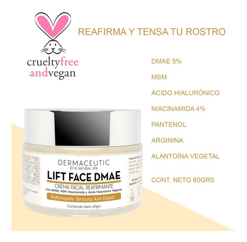 Imagen 2 de 5 de Crema Facial Reafirmante, Tensora Y Rejuvenecedora Dmae-msm