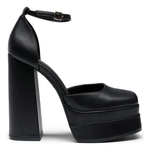 Zapatos tacon online grueso negro