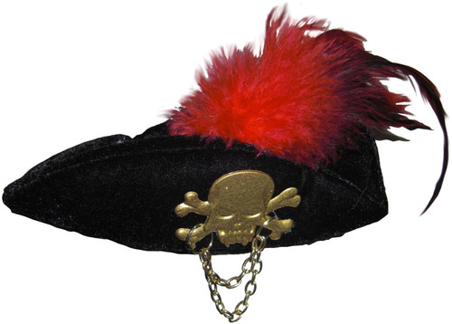 Sombrero Con Plumas Para Mujer  Pirata Negro Mini Halloween 