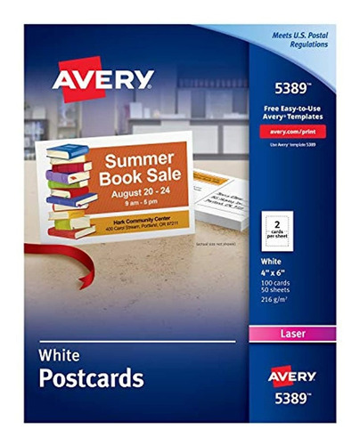 Avery Paquete De 100 Postales Para Impresoras Laser
