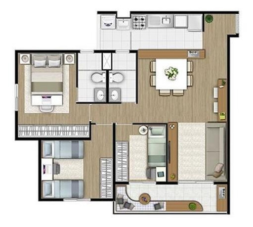 Apartamento Para Venda Em São Paulo, Vila Guarani (z Sul), 2 Dormitórios, 1 Banheiro, 1 Vaga - Cap3619_1-1809171