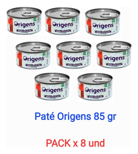 Paté Origens 85 Gr Para Gato, Pack X 8 Und