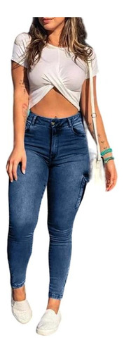 Jeans Cargo Azul. Estilo Alfa. Envío Gratis