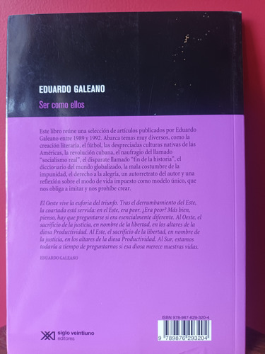 Libro De Eduardo Galeano, Ser Como Ellos (Usado)