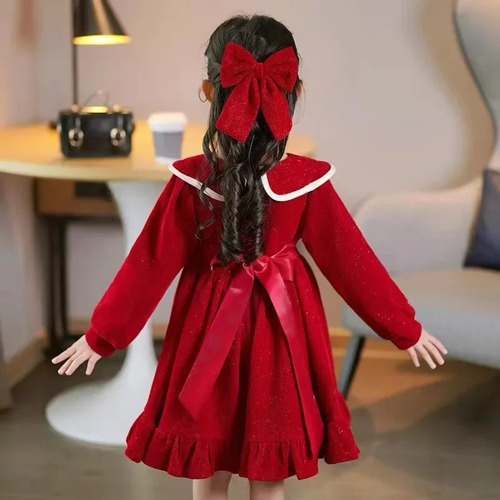 Vestido De Princesa Forrado De Lã Para Meninas De Outono E I