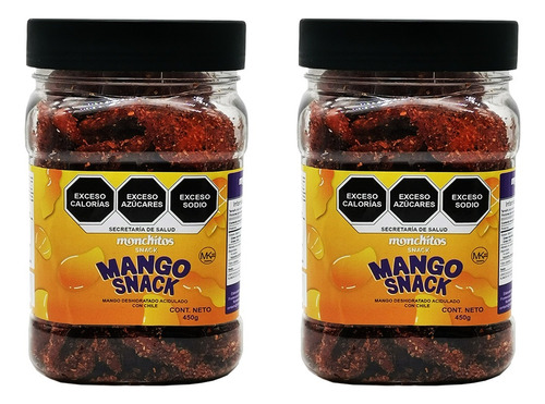 Fruta Deshidratada Mango Enchilado 2 Botes Mango Snack 450g