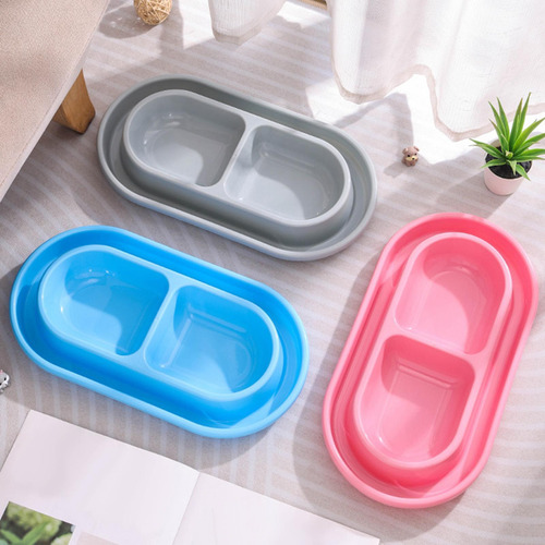 Juego De Tazones De Comida Y Agua, Alimentador De L Azul