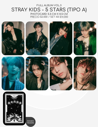 Stray Kids - 5 Stars (set Photocards Fanmade)