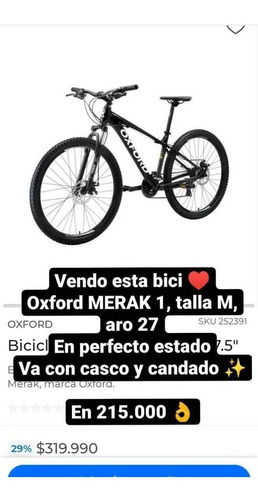 Mountain Bike Oxford Merak 1 Talla M Aro 27.5