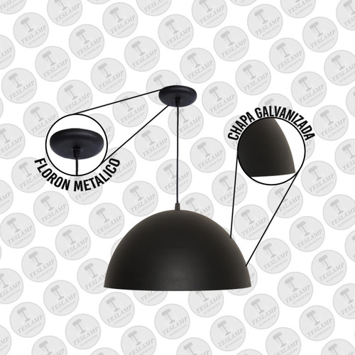 Pack X2 Lampara Colgante Campana Metalica Interior Blanco