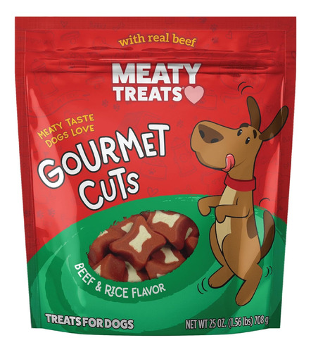Gourmet Cuts Beef & Rice Flavor Soft & Chewy Dog Treats, 25-