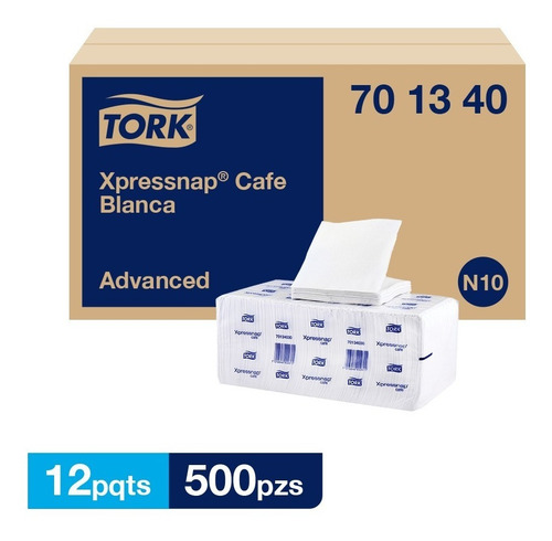 Tork Xpressnap® Café Blanca Advanced 12 Paq / 500 Pzs