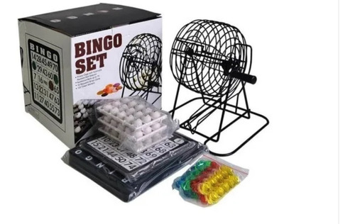 Imagen 1 de 1 de Set Bingo Tómbola Juego De Mesa Familiar + Cartones