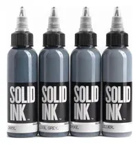 Comprar Set De Tintas Solid Ink Gris X 4 Tonos Tattoo Tatuaje Tatuar