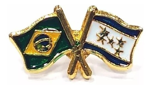 Bótom Pim Broche Bandeira Brasil X Honduras Folheado A Ouro