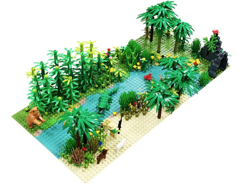 Rcomg Jungle Rainforest Building Blocks Toy, Garden Park For
