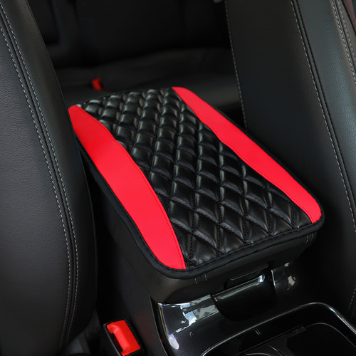 32x 19cm Armrest Box Mat - Quilted Embroidered Leather