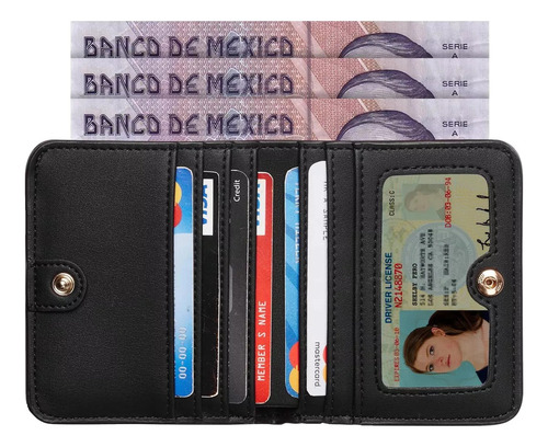 Cartera Mujer Pequeño Con Rfid Bloquea, Mini Monedero Jr
