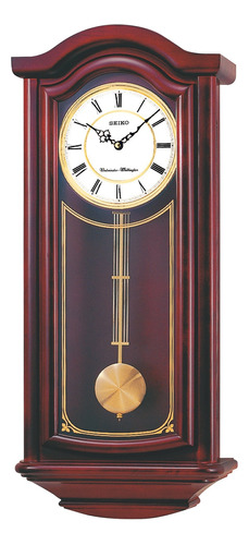 Reloj De Pared Pendulo Preston En Madera Caoba