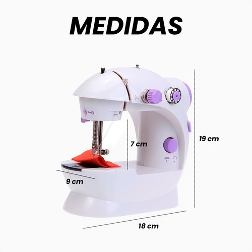 Imagen 7 de 10 de Mini Maquina De Coser A Pila Y Electrica Portatil Pedal Otec