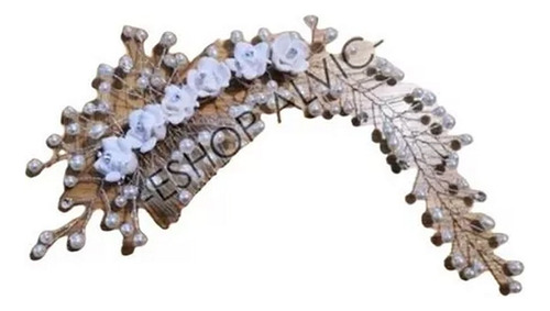 Tiara Tocado De Novia Con Flores - Con Peine