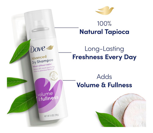 Dove, Refresh + Care Dry Shampoo, Volume And Fullness