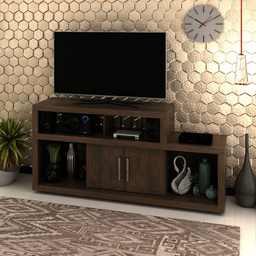 Rack Mesa Para Tv Y Audio Con Ruedas R 1450 Color Blanco