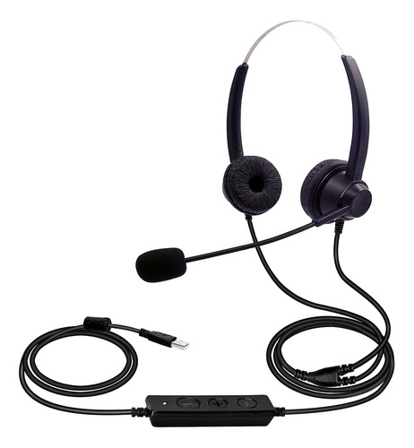 Auriculares Usb Con Cable Para Computadora, Micrófono Univer