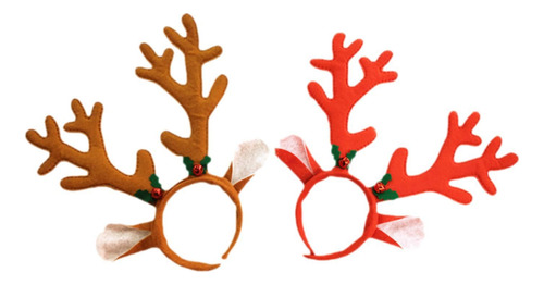 2 Diademas Con Astas De Reno Para Navidad Y Cumpleaños