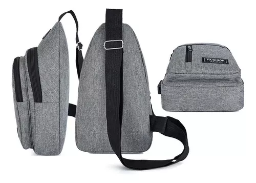 Morral Riñonera Bandolera Cruzada Viajes Deportivo Unisex Color Gris