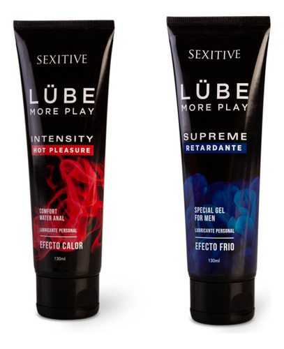 Gel Lubricante Intimo Pack X2 Sexitive Lube Frío + Calor