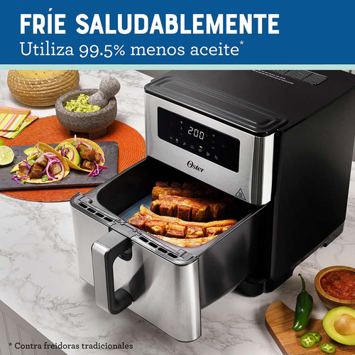 Freidora De Aire Digital Oster® Con Capacidad De 9l Ckstaf90 Color Plateado