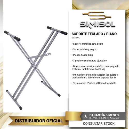 Imagen 2 de 5 de Soporte Doble + Funda Teclado Organo 61 Teclas 5 Octavas