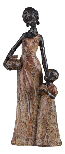 Estatuas Y Esculturas Africanas. Estatua De Madre E Hija De