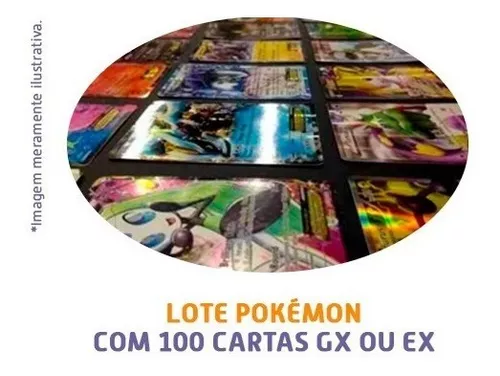 Lote Pokémon - 100 Cartinhas - Gx , V ou Ex Grátis - Português