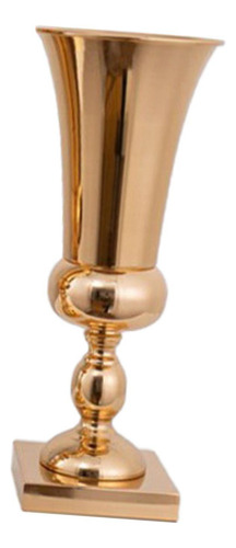 G Vaso De Trompete De Metal Dourado, Suporte De 15x19x43cm
