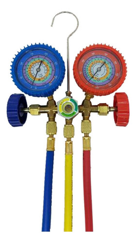 Manifold Gás R410 Jcm C/ Mangueira 90cm 5/16 Ct-536g-c
