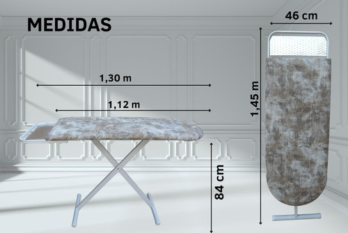 Imagen 3 de 10 de Tabla Planchar + Tender C/alas 7 Varillas Combo!- Disentino®