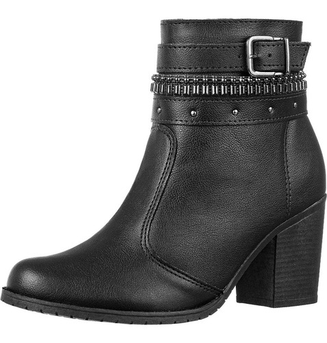 Bota Feminina Cano Curto Conforto Moda Salto Grosso Promoção