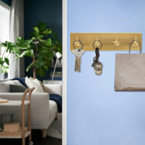 Soporte Autoadhesivo Para Llaves De Pared Con 4 Ganchos Dora
