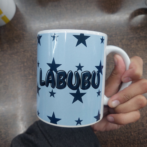 Taza De Cerámica - Labubu Varios Colores Blanco Labubu Celeste