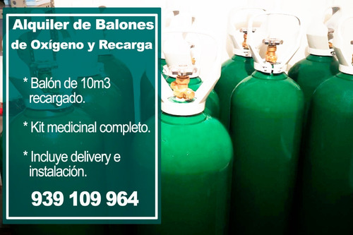 Balon De Oxigeno Medicinal 10m3 Lleno + Regulador#939109964