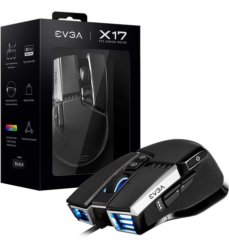 Mouse Gaming Rgb Evga X17 Usb 8k 16000dpi Black 10 Botones