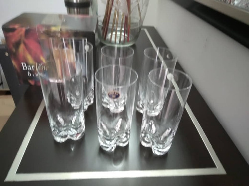 Juego De 6 Vasos De Cristal Bohemia