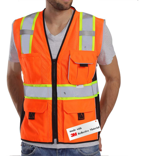 Chaleco De Seguridad Dib Safety, Clase 2, Talla M, Naranja