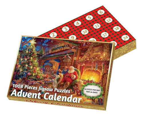 Calendario De Adviento De Rompecabezas De Navidad,