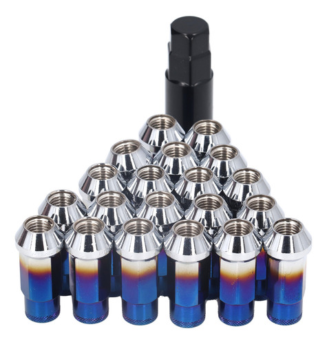 Porcas De Roda Azuis M12x1.5, 20 Peças, Chave De Alça, Soque
