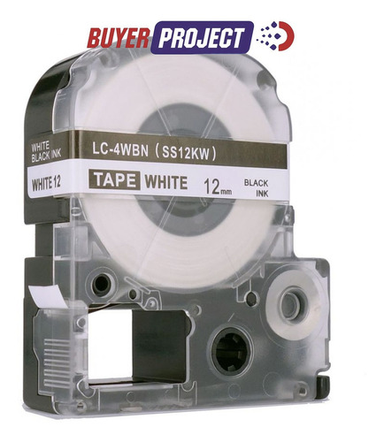 Imagen 1 de 7 de Cinta Etiqueta Negro/blanco 12mm 8m Epson Labelworks Lw-300