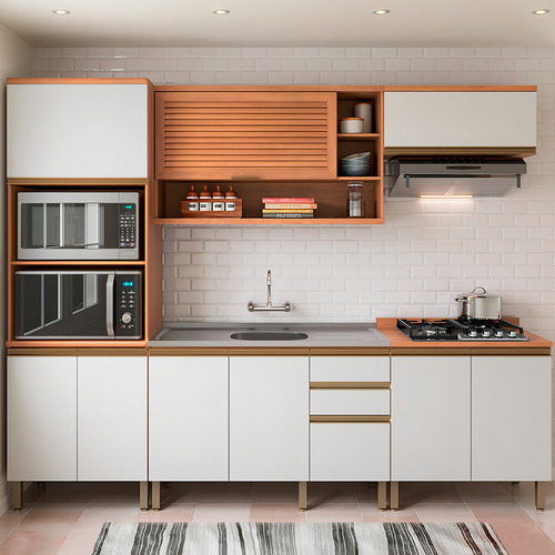 Cozinha Completa Macadâmia 9 Portas 3 Gavetas