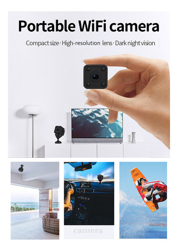 Mini Câmera Wi-fi Portátil: 1080p, Visão Noturna, Movimento